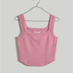 Madewell Tailored Crop Tank in Sleekhold Woodrose Pink Purple Mauve Size Medium‎